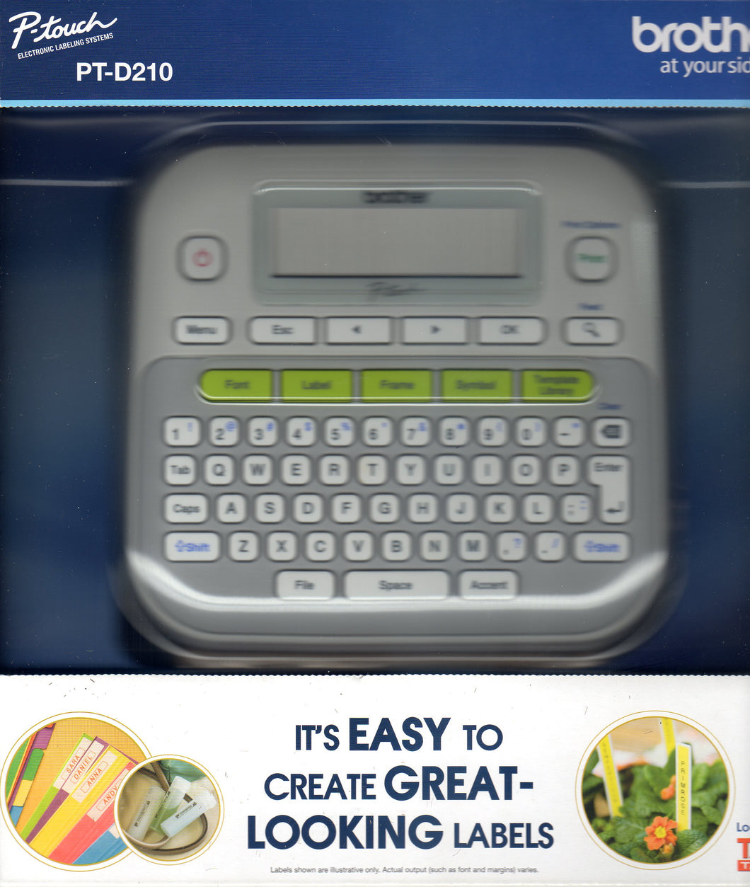 Brother P-touch, PTD210, New in box. Easy-to-Use Label Maker, One-Touch Keys, Multiple Font Styles, 27 User-Friendly Templates, White