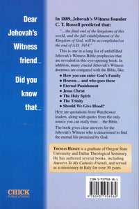 Answers to my Jehovah's Witness Friends by Thomas F. Heinze (New)